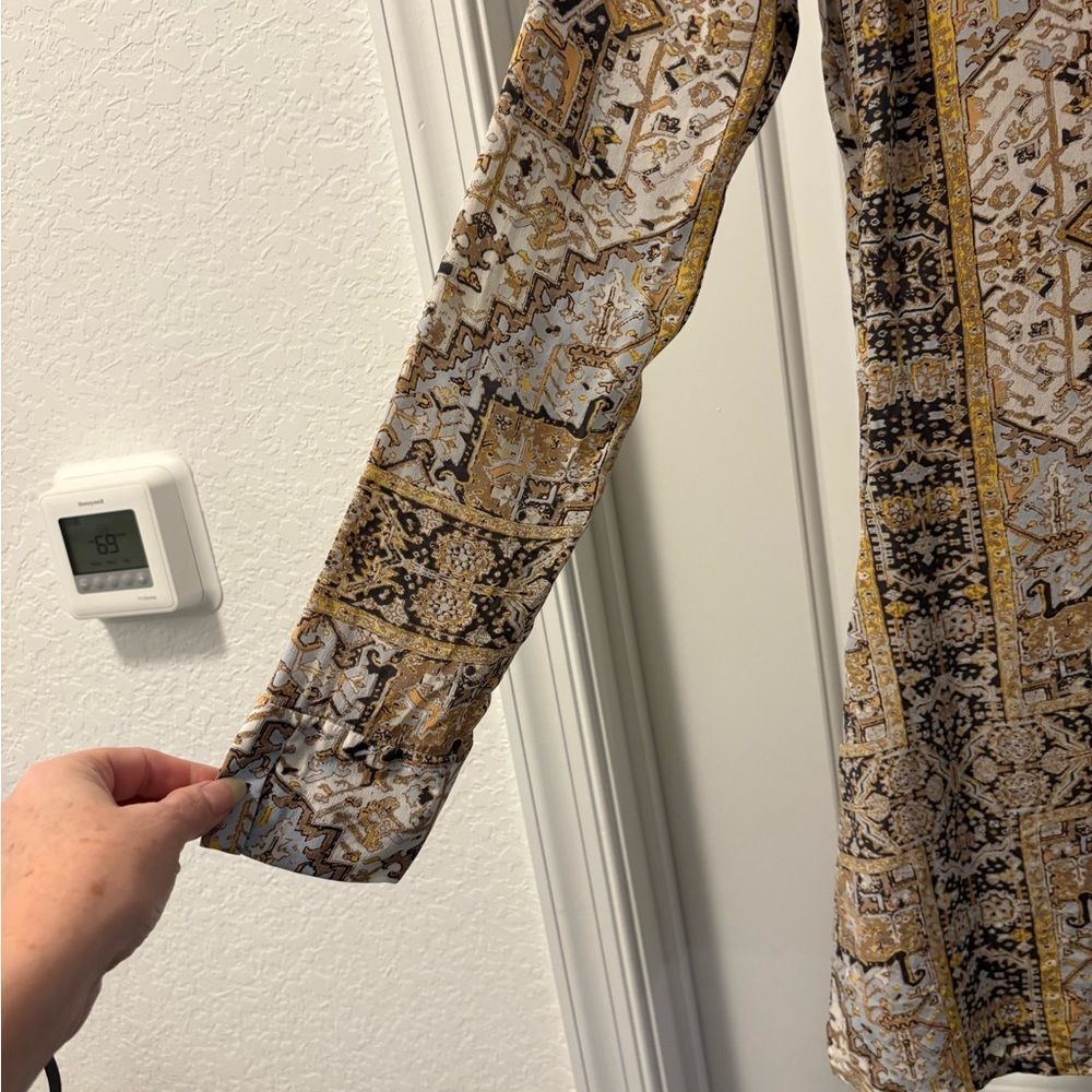 Olivaceous Multicolor Boho Inspired Patterned Dre… - image 5